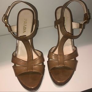 Prada T strap platform Open toe heels